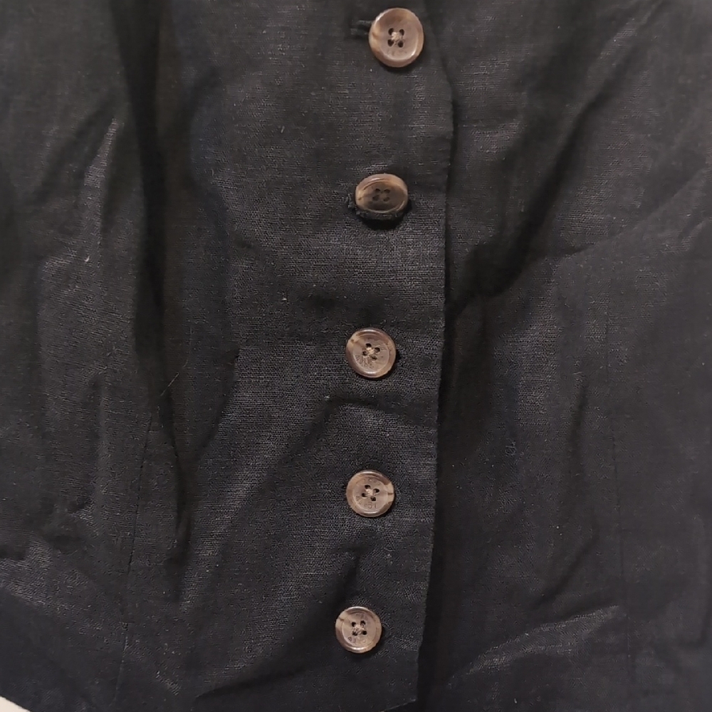 J Crew Women's Black Linen Button Down Front Vest Size 2 NWT - Picture 5 of 9